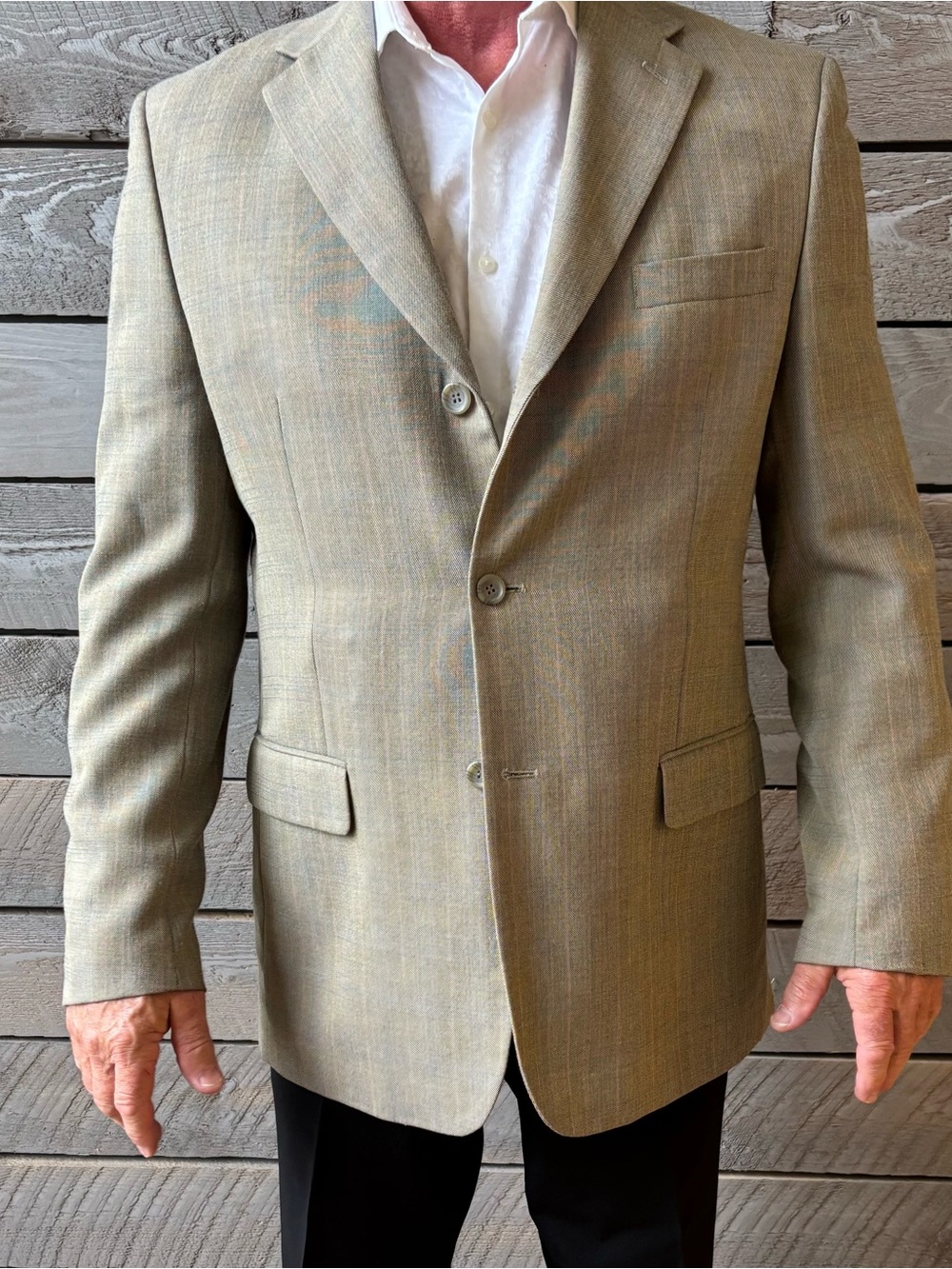 Van Heusen Men's Olive and Tan Two-Button Sport Coat